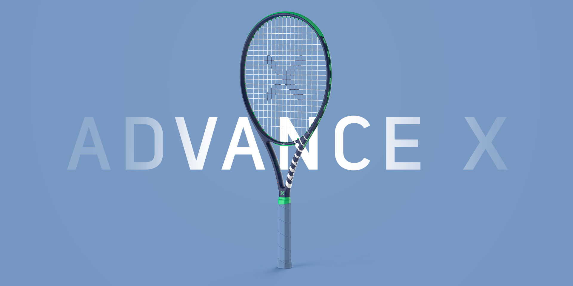 Advance X tennis racquet, visual identity and design MM Design